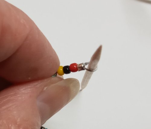 Judy Larson's Summer Fun Necklace - , Beading, Loops, Wire Loop, Wrapped Wire Loop, Beads, Be careful not to let the plier jaws touch the glass